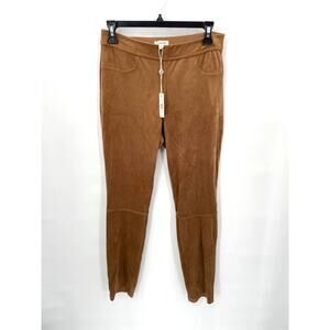 Max Studios NWT Soft Faux Suede Pull On Khaki Jegging Stretch Vicuna Pants / M